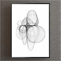Abstract Black White Curved Line Artwork In Modern Framed Wall Decor