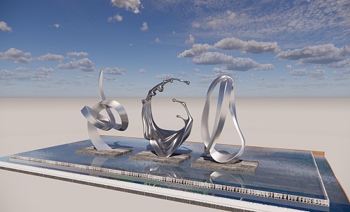 Modern City Sculpture Abstract Sculpture 3d model