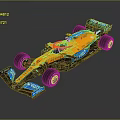 Orange Formula Race Car With Blue Components SAP Cloud Logos And Aerodynamic Design