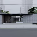 Modern Garden Landscape Featuring Water Pool Reflection And Symmetrical Architecture With Trees