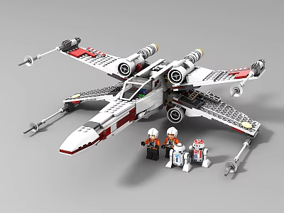 Lego Passenger Airplane Model With Mini Figure Characters And Detailed Design 3d model