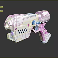 Futuristic Sci Fi Silver Pistol With Sleek Metallic Design And Ergonomic Grip