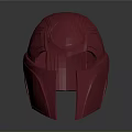 Glossy Red Helmet With Intricate Geometric Texture In Modern 3D Rendered Style