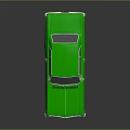 Green Classic Two Door Car With Shiny Surface And Reflection 3d model