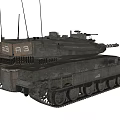 Military Main Battle Tank Armored Vehicle With Cannon Barrel Tracks And Antennas