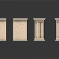 Classical Stone Columns With Various Architectural Styles And Detailed Capital Designs 3d model