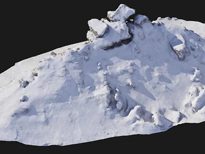 Modern snow scene snowdrift snow 3d model