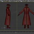 Black Long Character Coat with Hat Costume for Role Playing Game Outfits