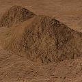 Large Earthen Mounds On Sandy Terrain With Visible Surface Tracks 3d model
