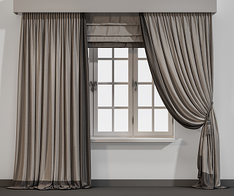 modern curtain gauze curtain 3d model