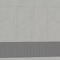Minimalist Interior Wall Design With Gray Panels Vertical Lines Dark Base 3d model