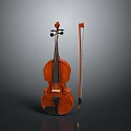 Elegant Wooden Violin With Bow For Daily Musical Instrument Use