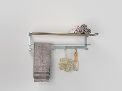 Modern Bathroom Small Stainless Steel Towel Rack 3d model