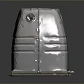 Green And Gray Box Shaped Industrial Equipment With Metal Base And Circular Top Components