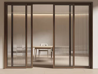 New Chinese style glass sliding door Changhong glass sliding door drawing glass door kitchen door balcony door 3d model