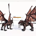 Game Movie Fantasy Creature Character With Leathery Wings Horns And Lion Like Body