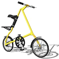 Modern Yellow Bicycle With Black Seat And Unique Frame Structure Design