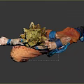 Super Saiyan Son Goku In Orange Outfit Blue Wristbands Fighting Pose Dragon Ball Anime Character