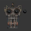 Vintage Double Barrel Weapon With Rusty Metal Components And Mechanical Gears Industrial Military Launcher Design