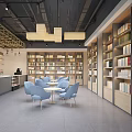 Creative Book Art Space Interior With Shelves Books Tables And Counter