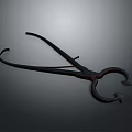 Vintage Metal Hand Tool With Curved Handles And Clamping Ends