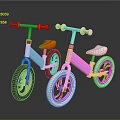 Colorful Kids Bicycles With Blue Pink Frames Orange White Seats And Handlebars