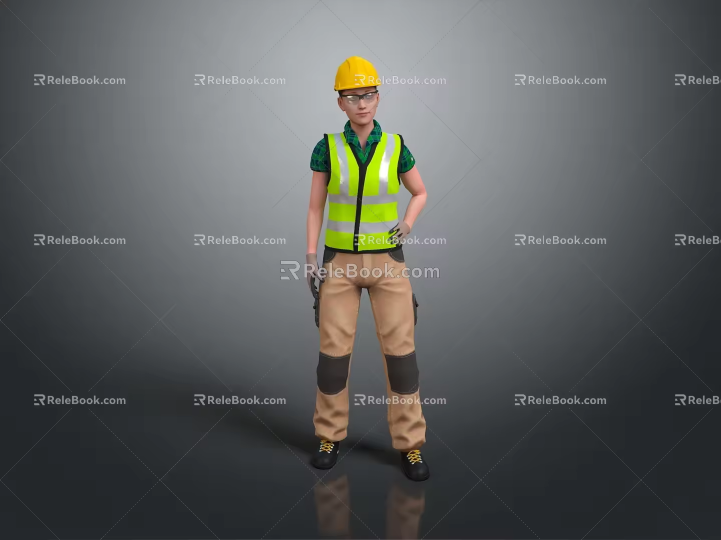 modern worker european worker mechanic builder 3d model
