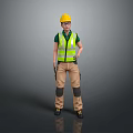 modern worker european worker mechanic builder 3d model
