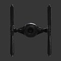 Highly Detailed TIE Fighter Model With Metallic Finish And Sharp Wing Design