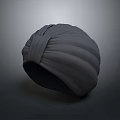 Gray Wrapped Turban With Pleated Details Soft Fabric Stylish Trendy Headwear Accessory