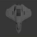 Futuristic 3D Modeled Spacecraft Design With Streamlined Gray Exterior And Cockpit