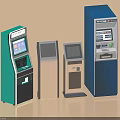 Smart Machines Self Service Terminals With Various Designs And Touch Screen Interfaces 3d model