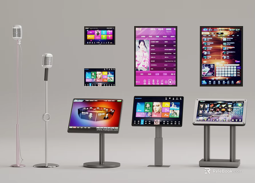 Fun Interactive Entertainment Equipment With Microphones And Multiple Multimedia Screens 3d model 