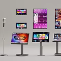 Fun Interactive Entertainment Equipment With Microphones And Multiple Multimedia Screens 3d model