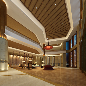 Southeast Asia Hall Resort Hotel Lobby 3d model