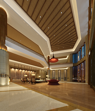 Southeast Asia Hall Resort Hotel Lobby 3d model