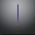 Purple Crystal Sword with Golden Hilt and Shiny Blade Fantasy Weapon Design