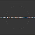 Large Group of People Standing in Circular Formation on Gray Background