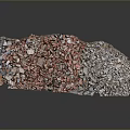 Colored Mixed Gravel Pile With Red Gray And White Construction Debris