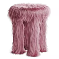 Soft Blue Furry Stool With Various Color Options For Home Decor