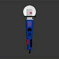 Blue Power Angle Grinder With Grinding Wheel Black Handle And Red Switch