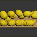 Fresh Ripe Lemons Arranged in Wooden Crate for Display and Sale