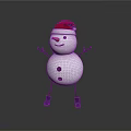 Festive Snowman With Red Santa Hat Carrot Nose Black Buttons Stick Arms And Black Boots