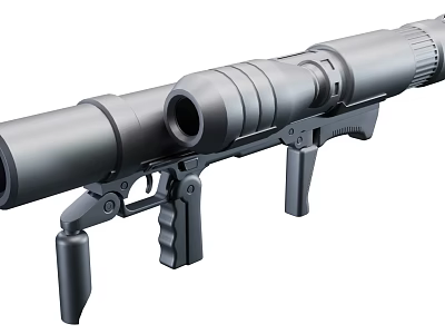 Modern Military Tactical Weapon With Long Barrel Ergonomic Grip And Mechanical Structure 3d model