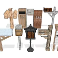 Various Style Wooden Metal Billboard With House Numbers Wall Mounted Standing Designs