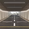 Tunnel Road Infrastructure Entry With Well Lit Walls And Clear Lane Markings