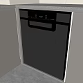 Modern Kitchen With Built in Black Dishwasher Light Colored Cabinets And Countertop