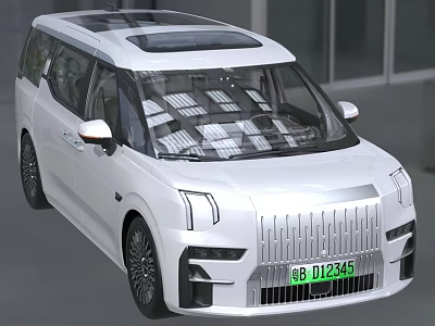 White Electric MPV With Modern Design Sunroof Unique Front Grille And Luxury Exterior 3d model
