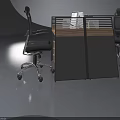 Contemporary Office Workstation With Swing Door Storage Cabinets And Ergonomic Chairs