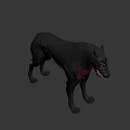 Fierce Black Wolf Game Movie Character With Red Eyes And Sharp Teeth